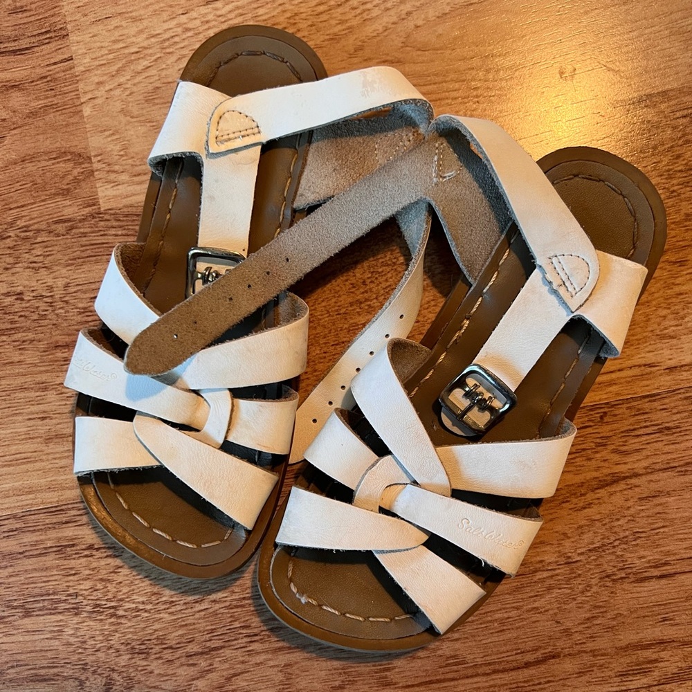 White saltwater sandals